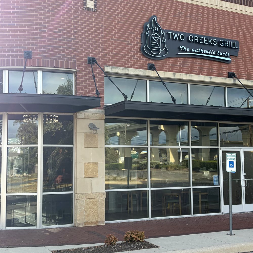 Two Greeks Grill storefront on N Loop 1604 E in San Antonio